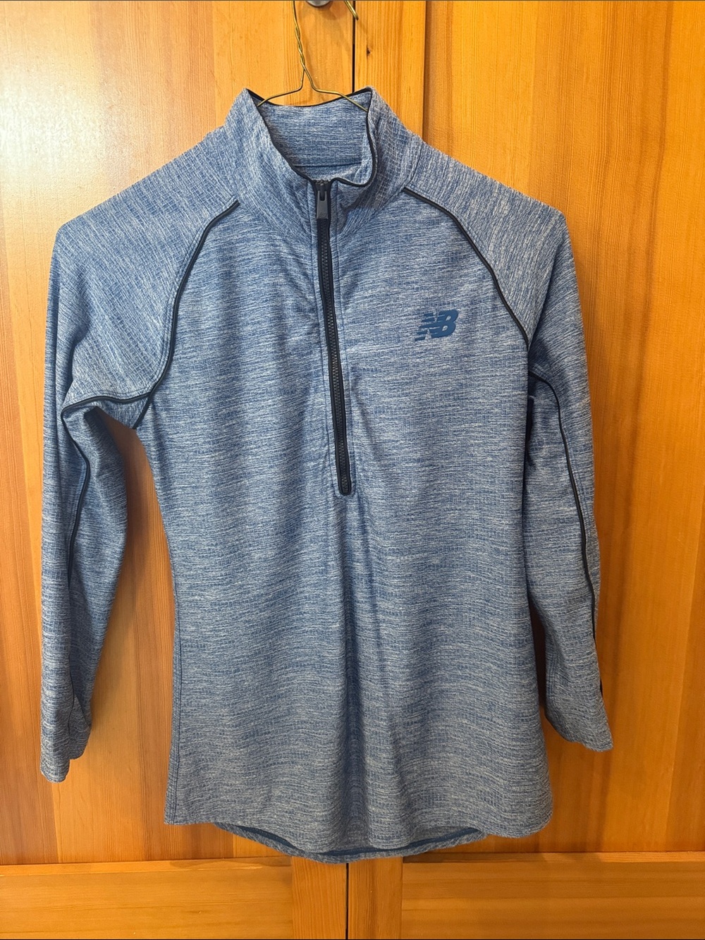 New Balance Blue Heathered 1/4 Zip Performance Pullover